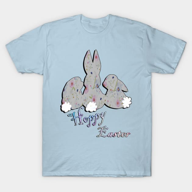 Happy Easter Bunnies & Funny Quote Hoppy Easter T-Shirt by tamdevo1